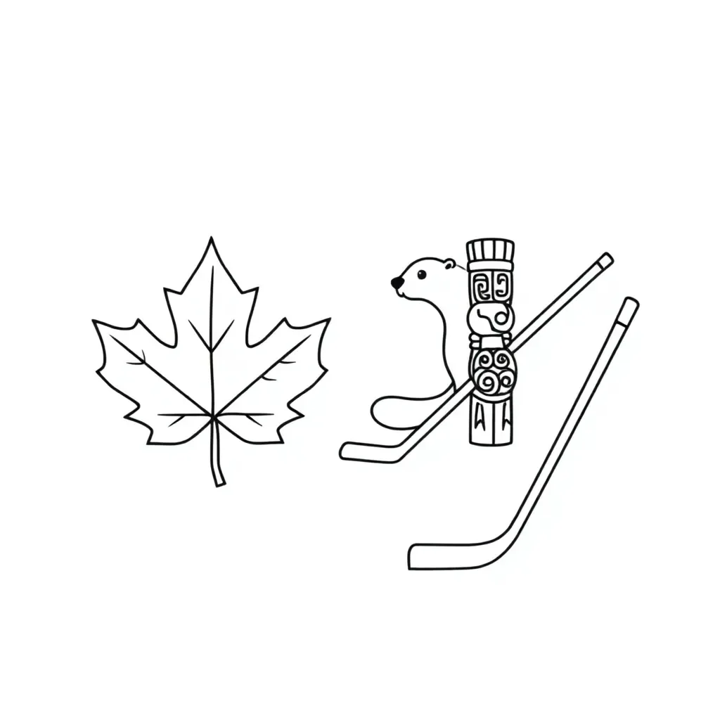 Canadian historical scene with Indigenous and European elements