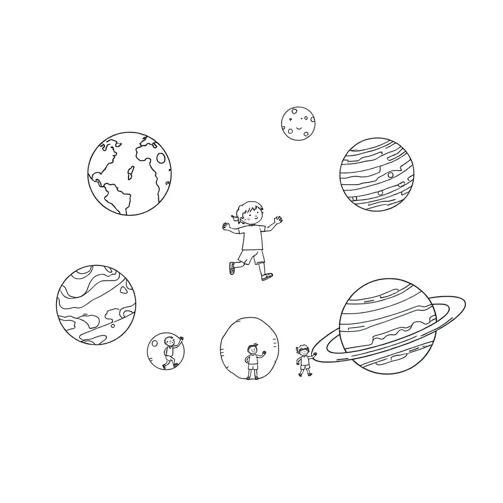 Astronaut jumping on different planets