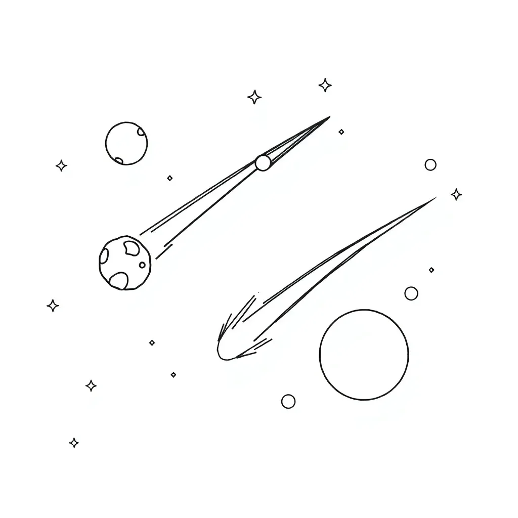 Asteroids, meteors, and comets in space