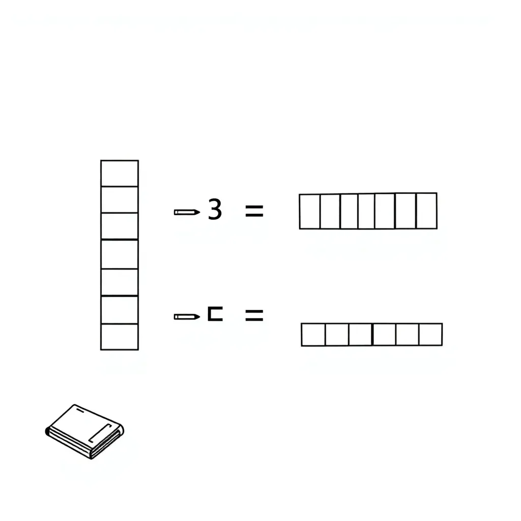 Vertical subtraction illustration
