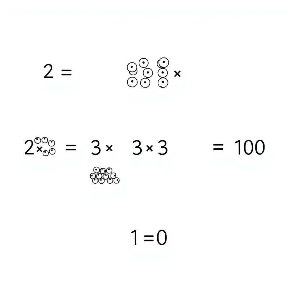 Mathematical powers and exponents illustration