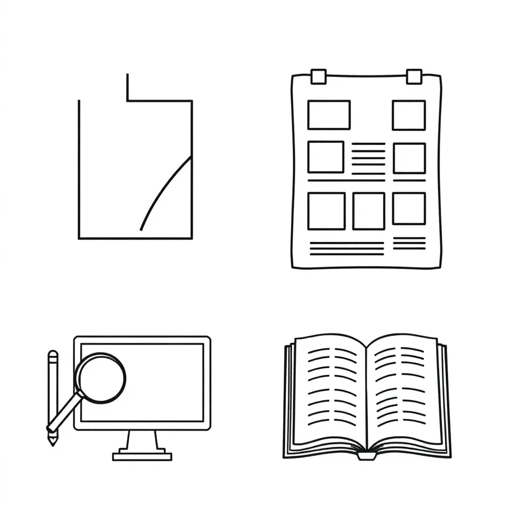 Various text types including leaflets, posters and websites