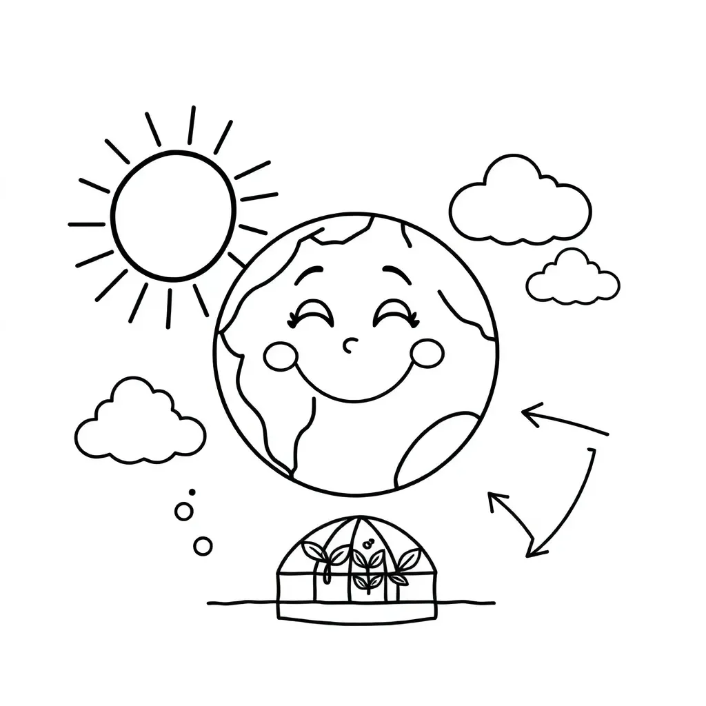 Earth with sun rays and atmosphere