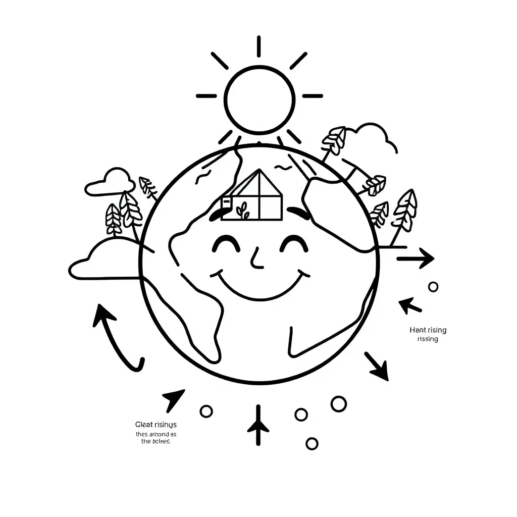Earth with greenhouse effect illustration