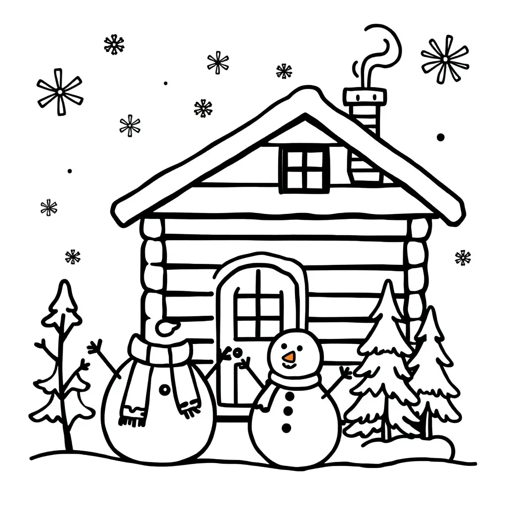 Winter math illustration with snowflakes and numbers