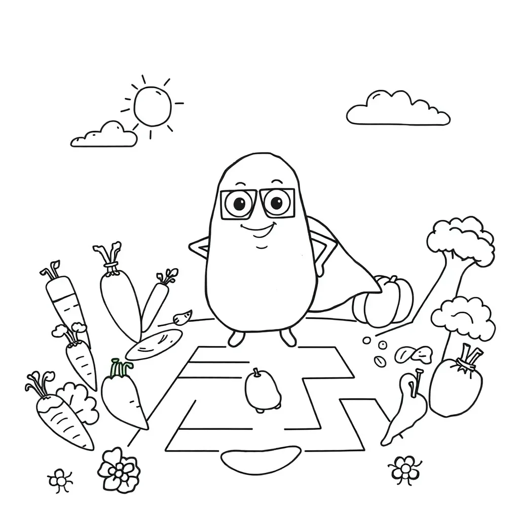 Supertato superhero potato character