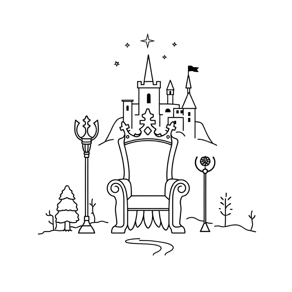 Crown and sceptre illustration