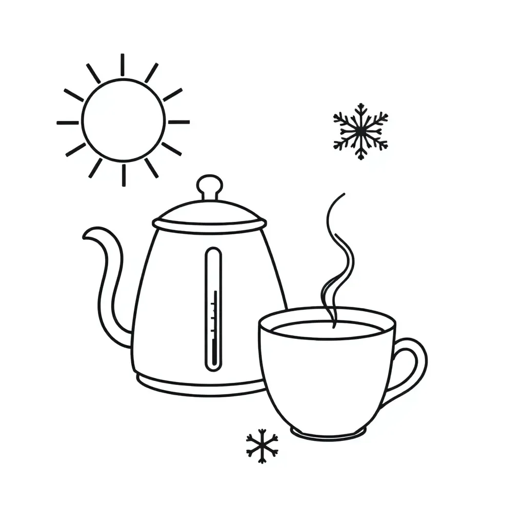 Energy transfer diagram showing heating water