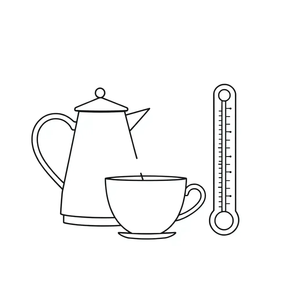 Heat energy diagram showing different materials heating up