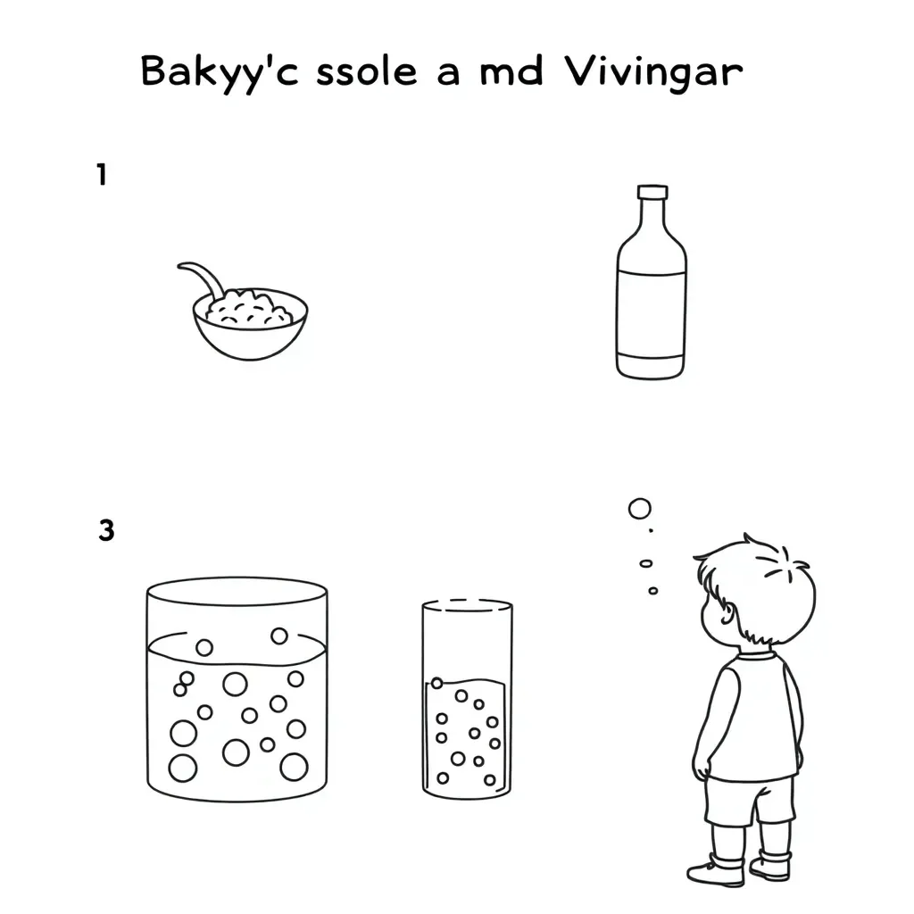 Science experiment with bubbling reaction