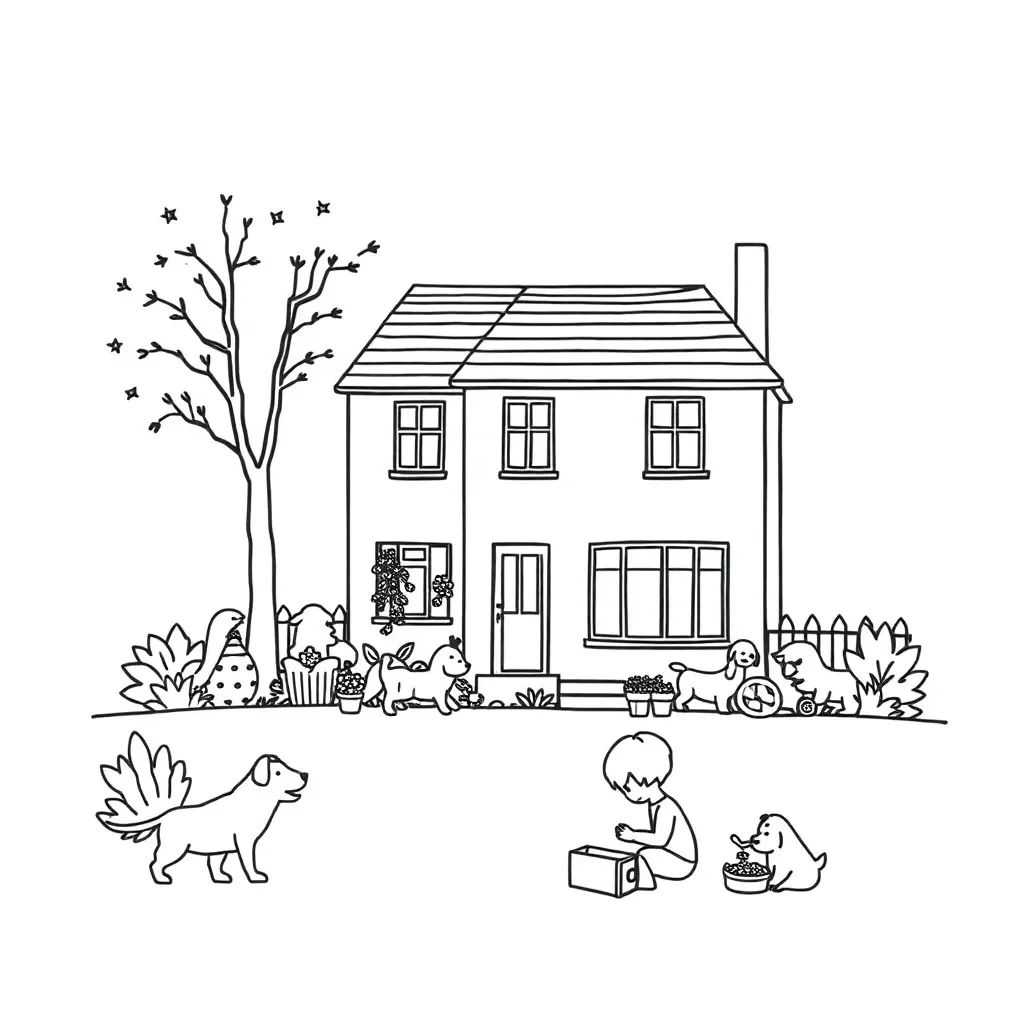 Family silhouette illustration