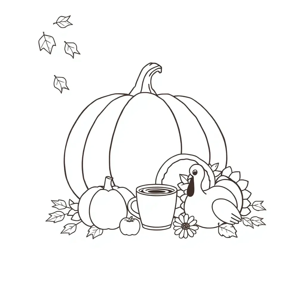 Fall leaves and journal illustration