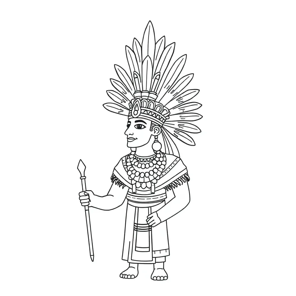 Maya ruler in traditional clothing