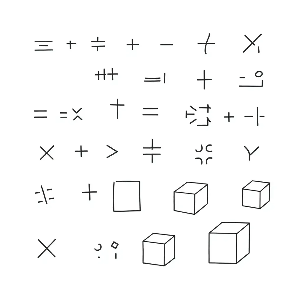Mathematical exponents illustration