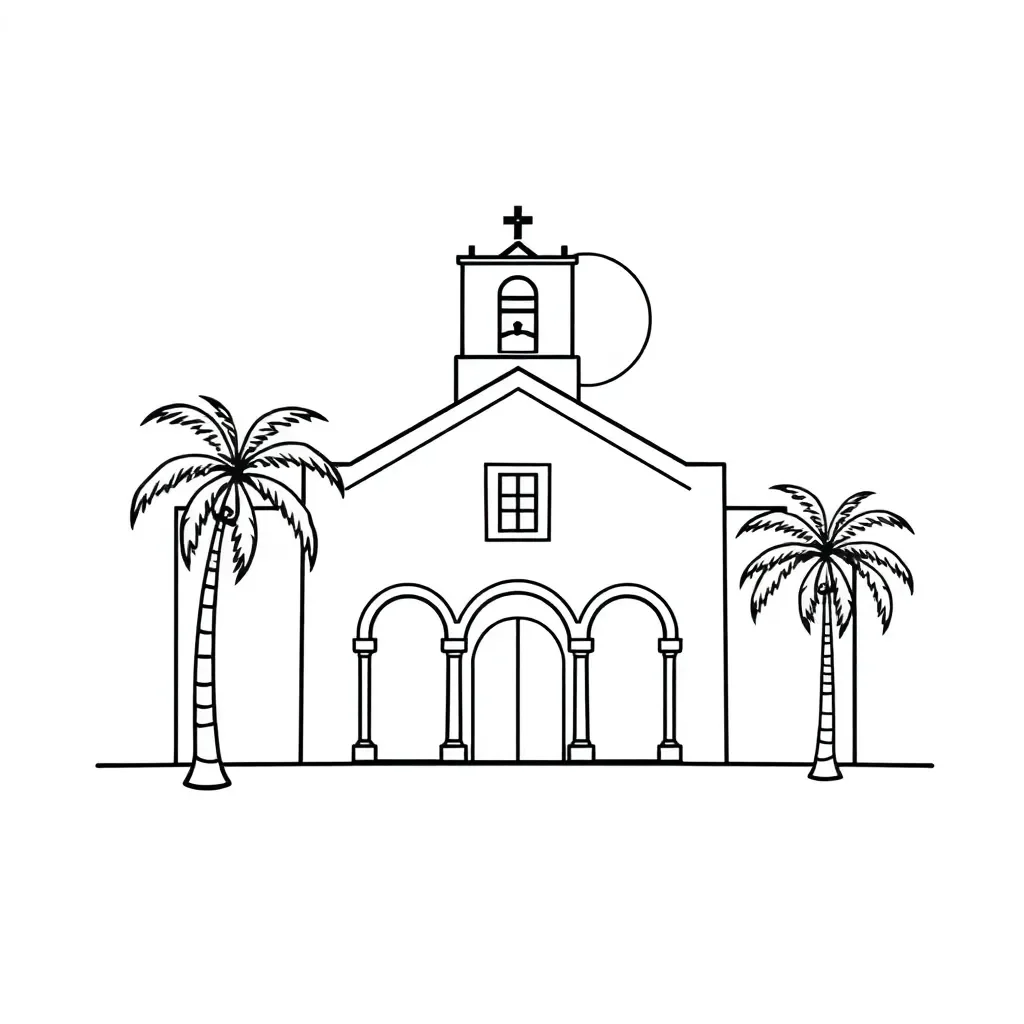 San Antonio Mission illustration