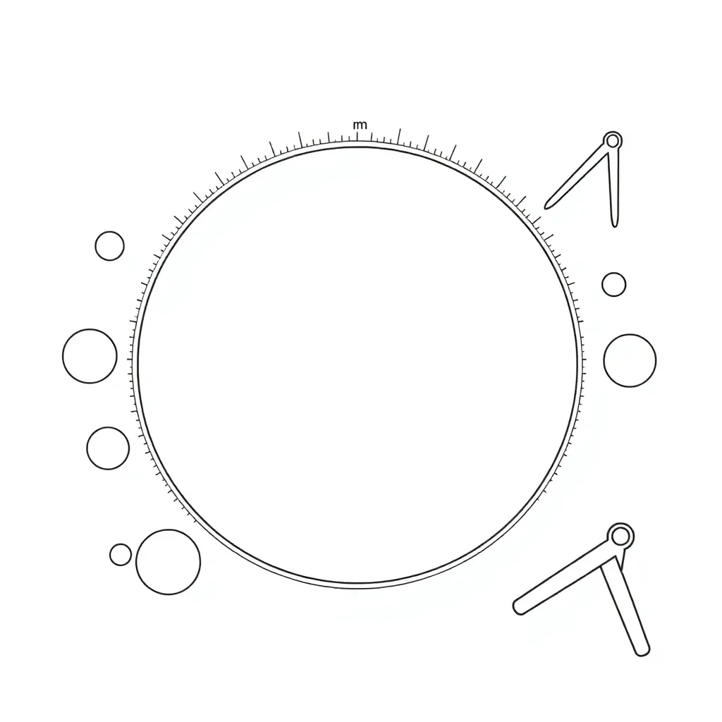 Circle with radius and diameter illustrated