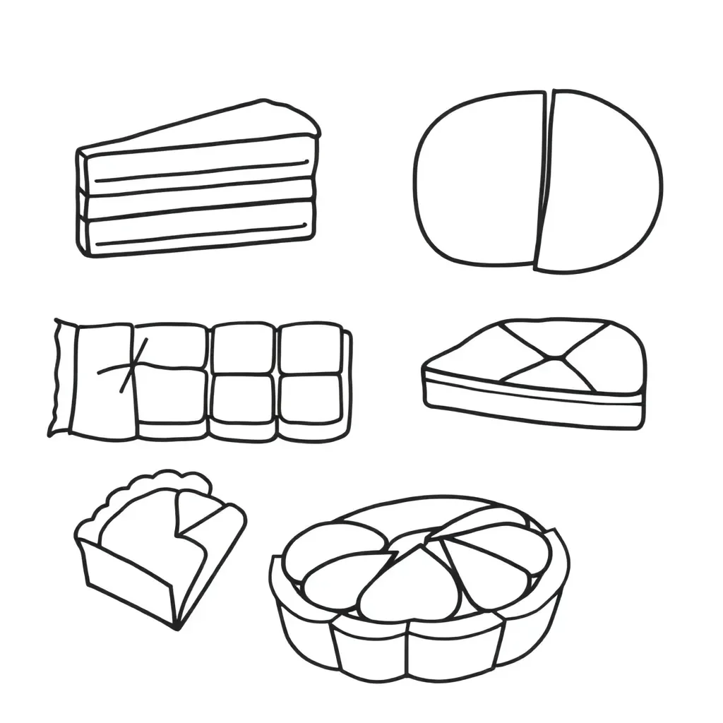 Fraction circles and bars illustration
