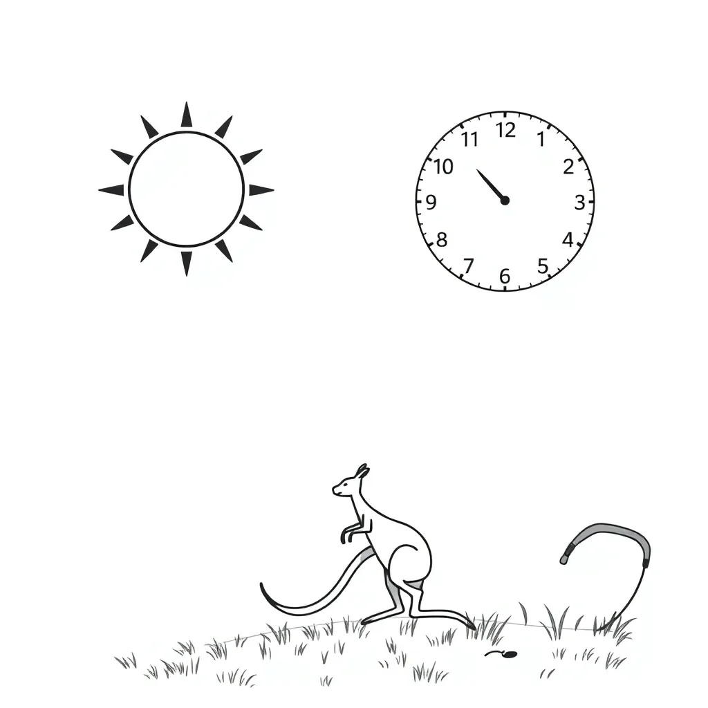 Clock showing time conversion