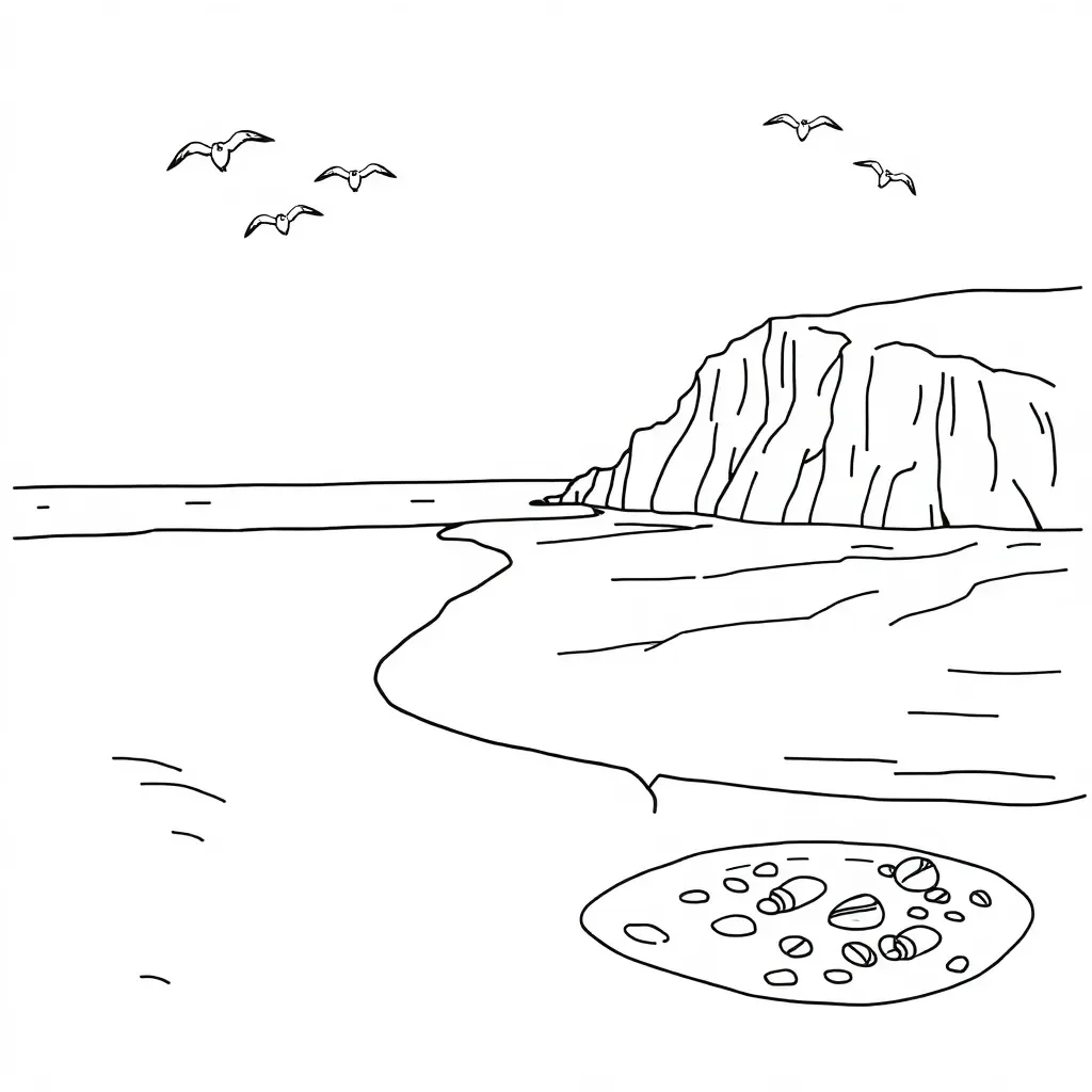 Beach with sand and waves