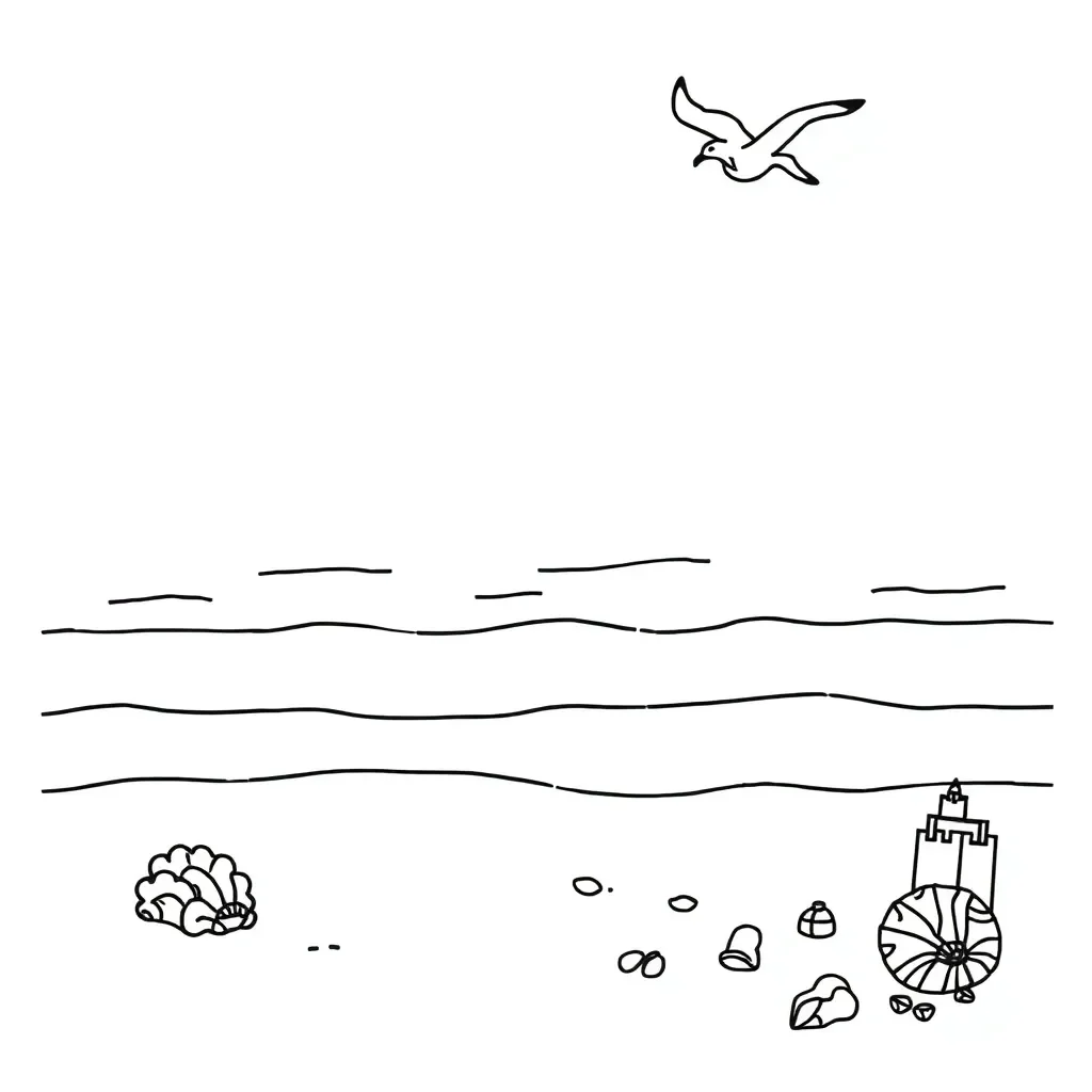 Beach with sand and waves