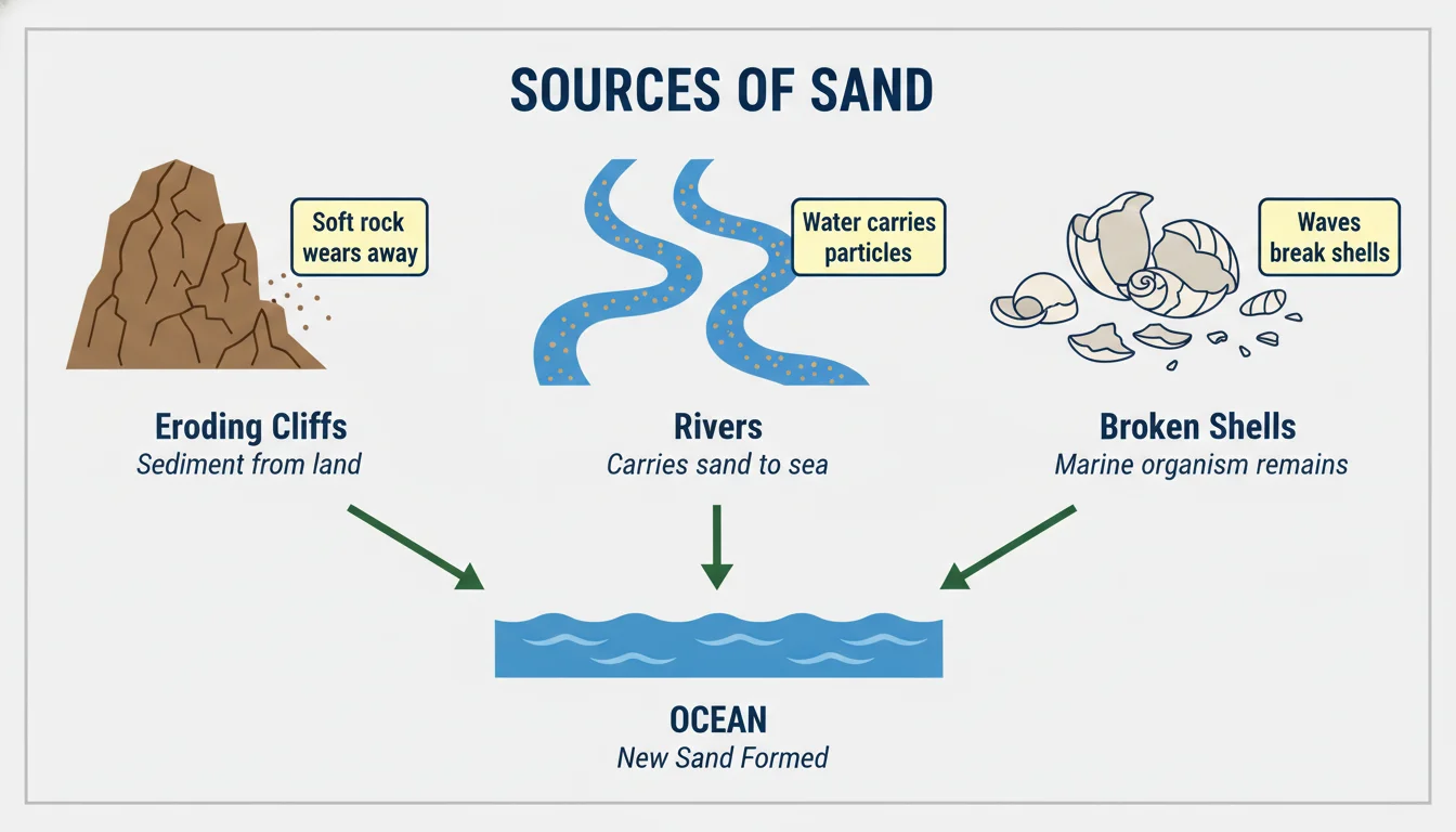 Where does the sand come from?