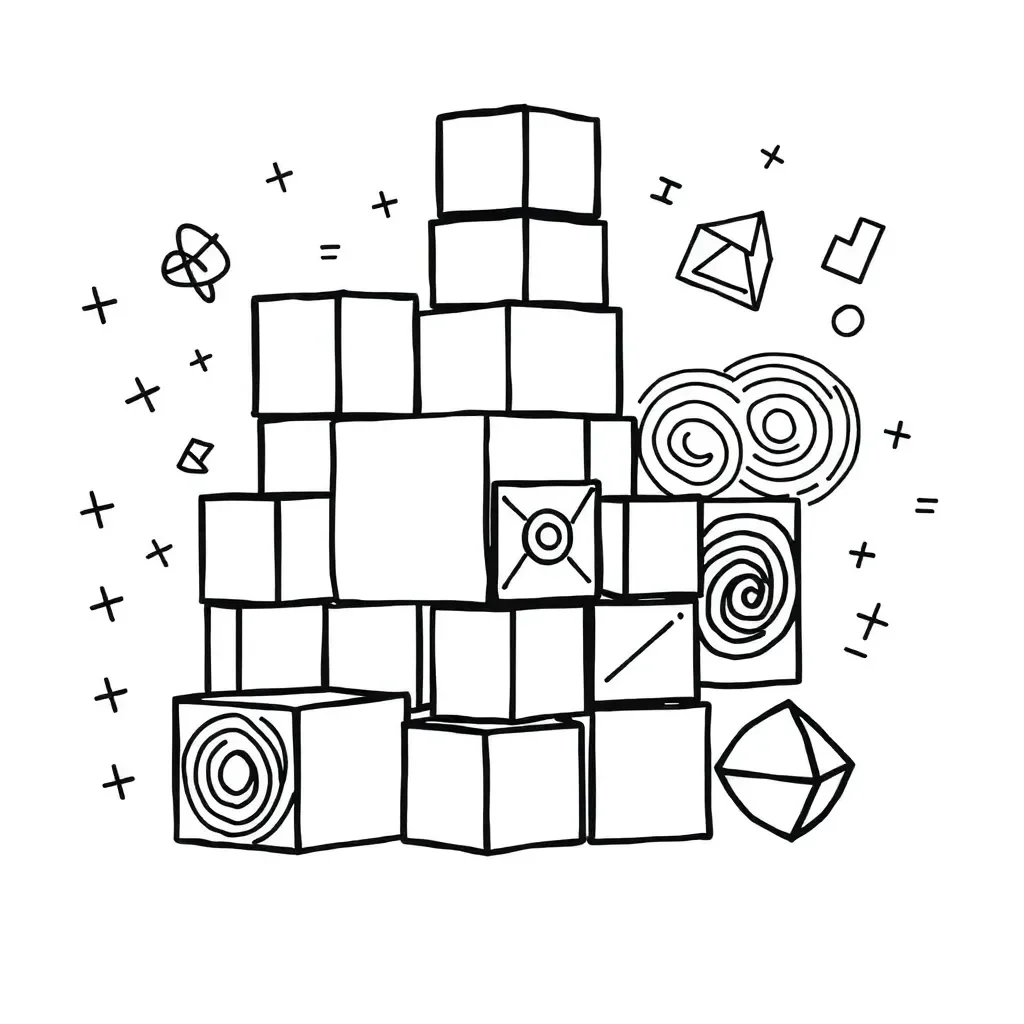 Mathematical cubes and powers illustration
