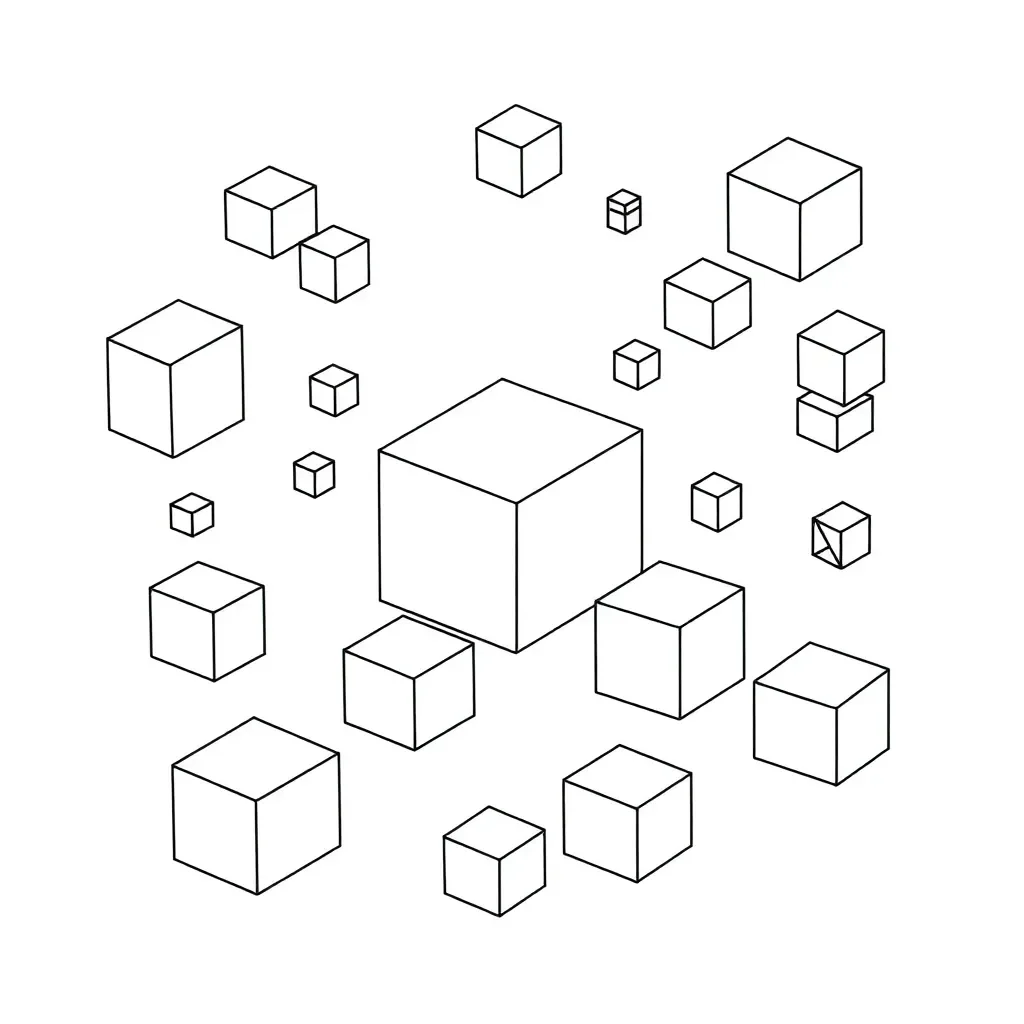 Mathematical cubes and powers illustration