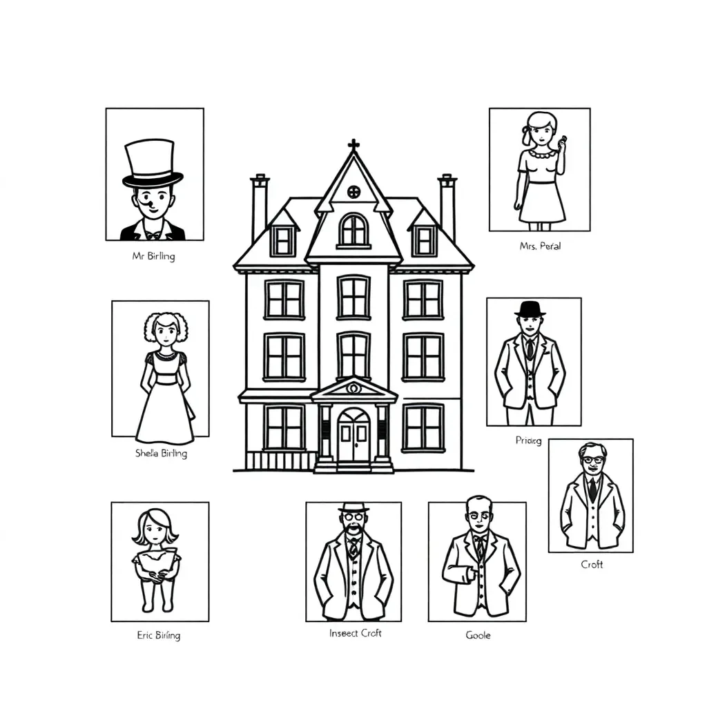 An Inspector Calls characters illustration