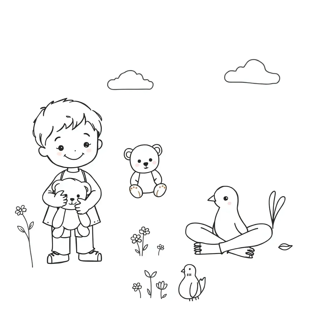 Children playing gently together