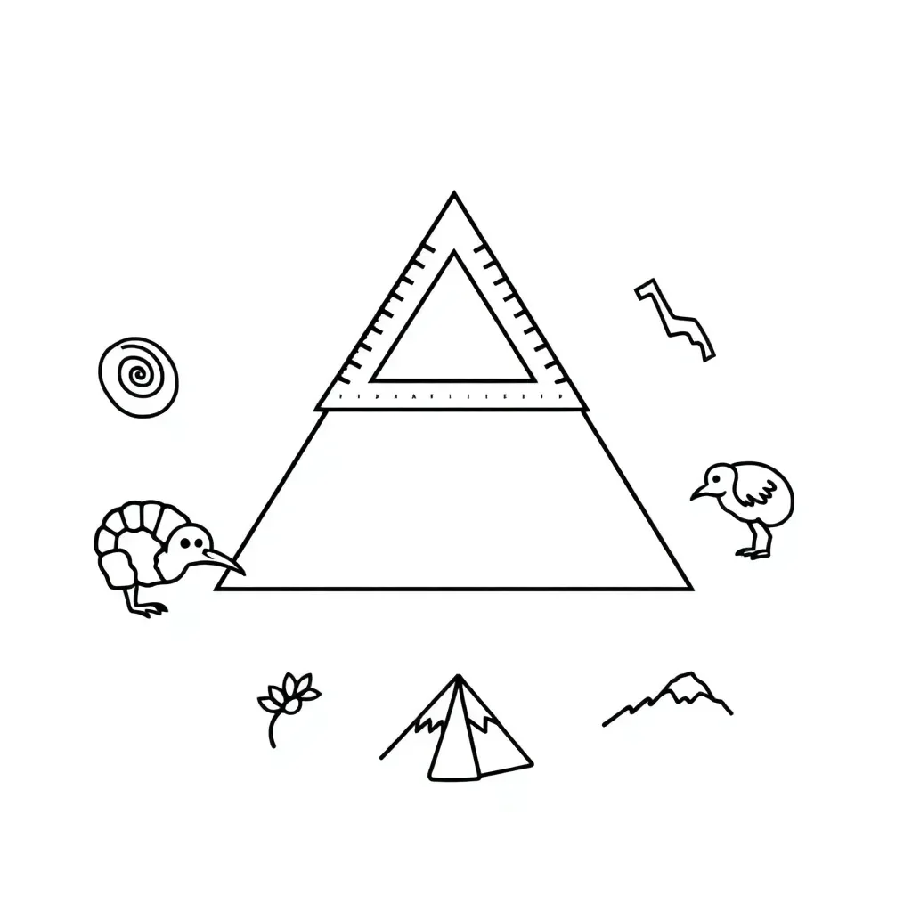 Right-angled triangle with trigonometric ratios