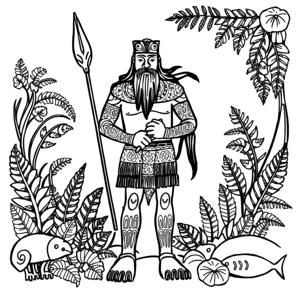 Hunter in forest with binoculars