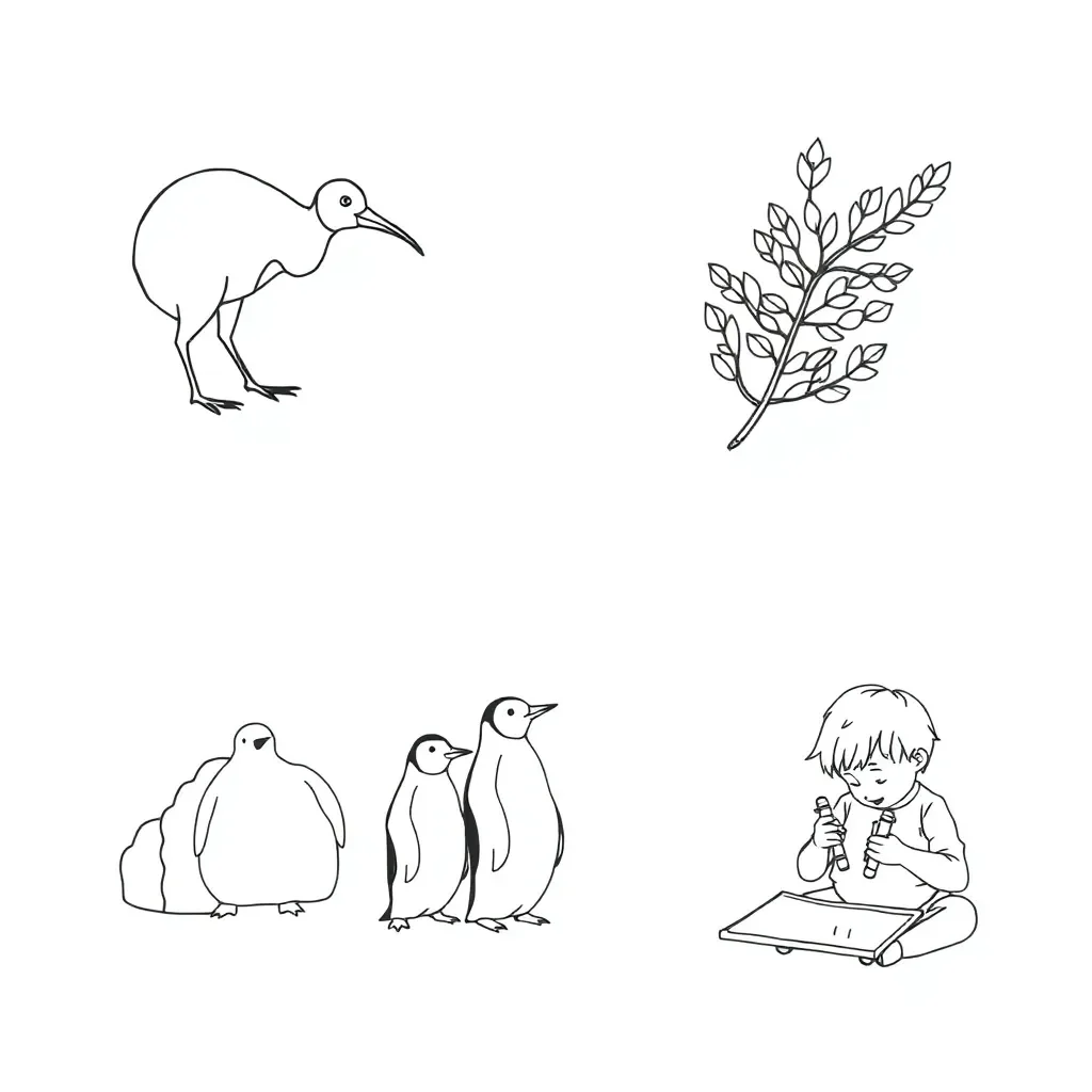 Children writing and drawing