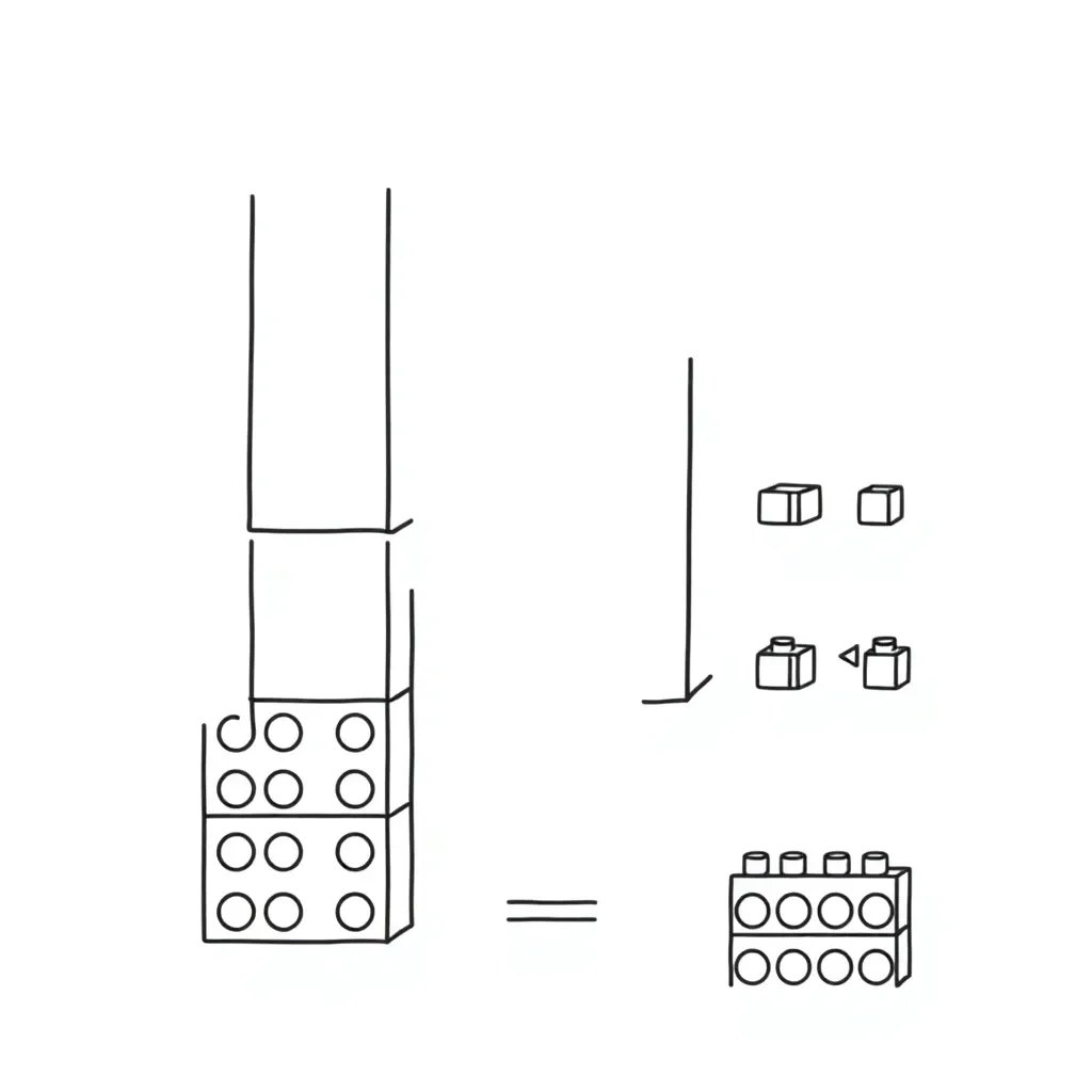 Place value blocks showing division