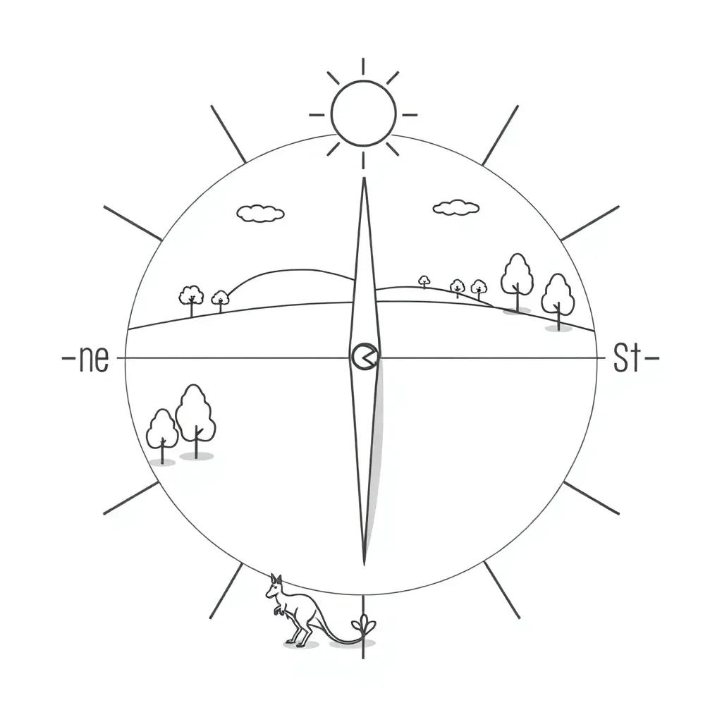 Sun and shadows illustration
