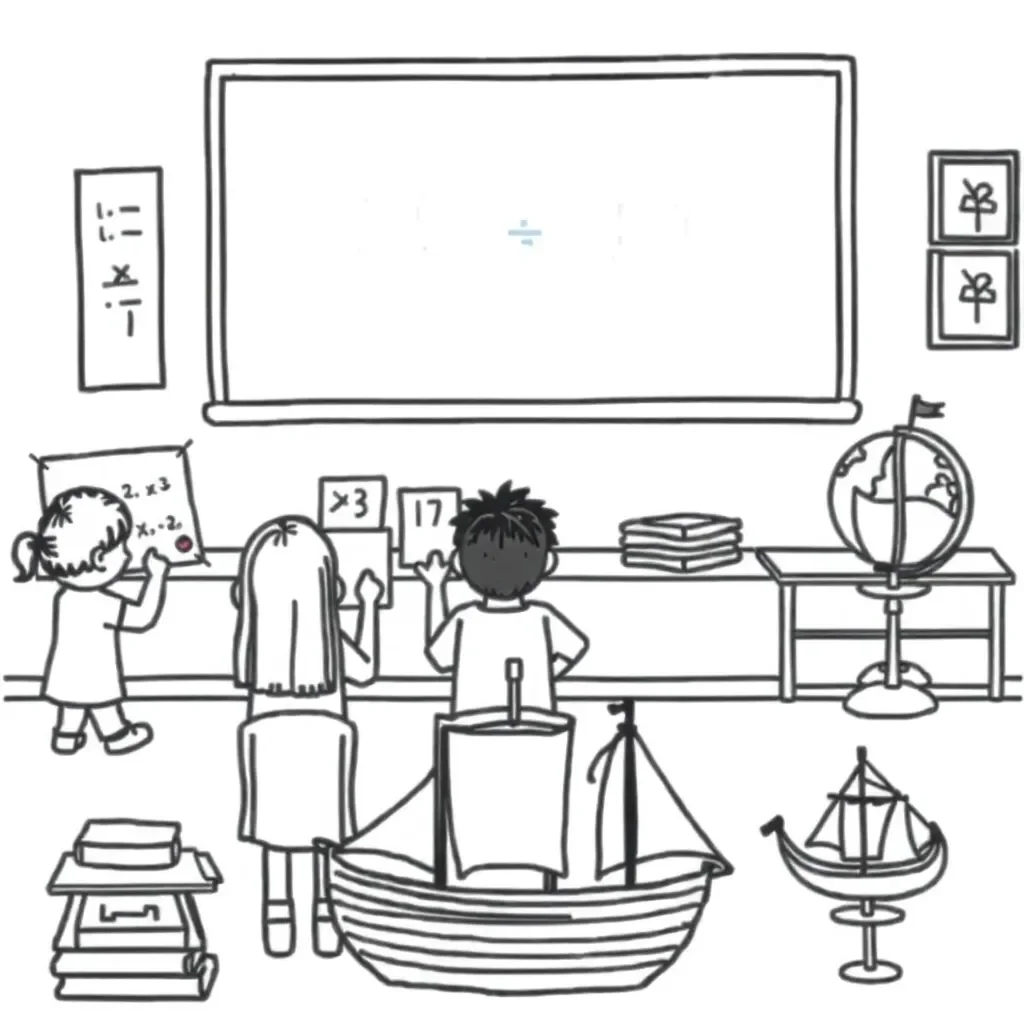 Division worksheet illustration