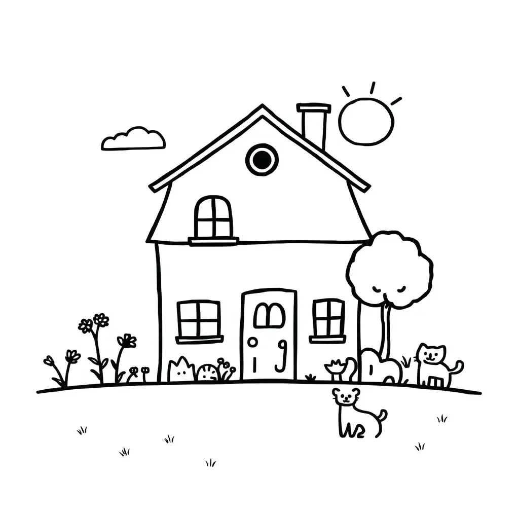Children reading books illustration