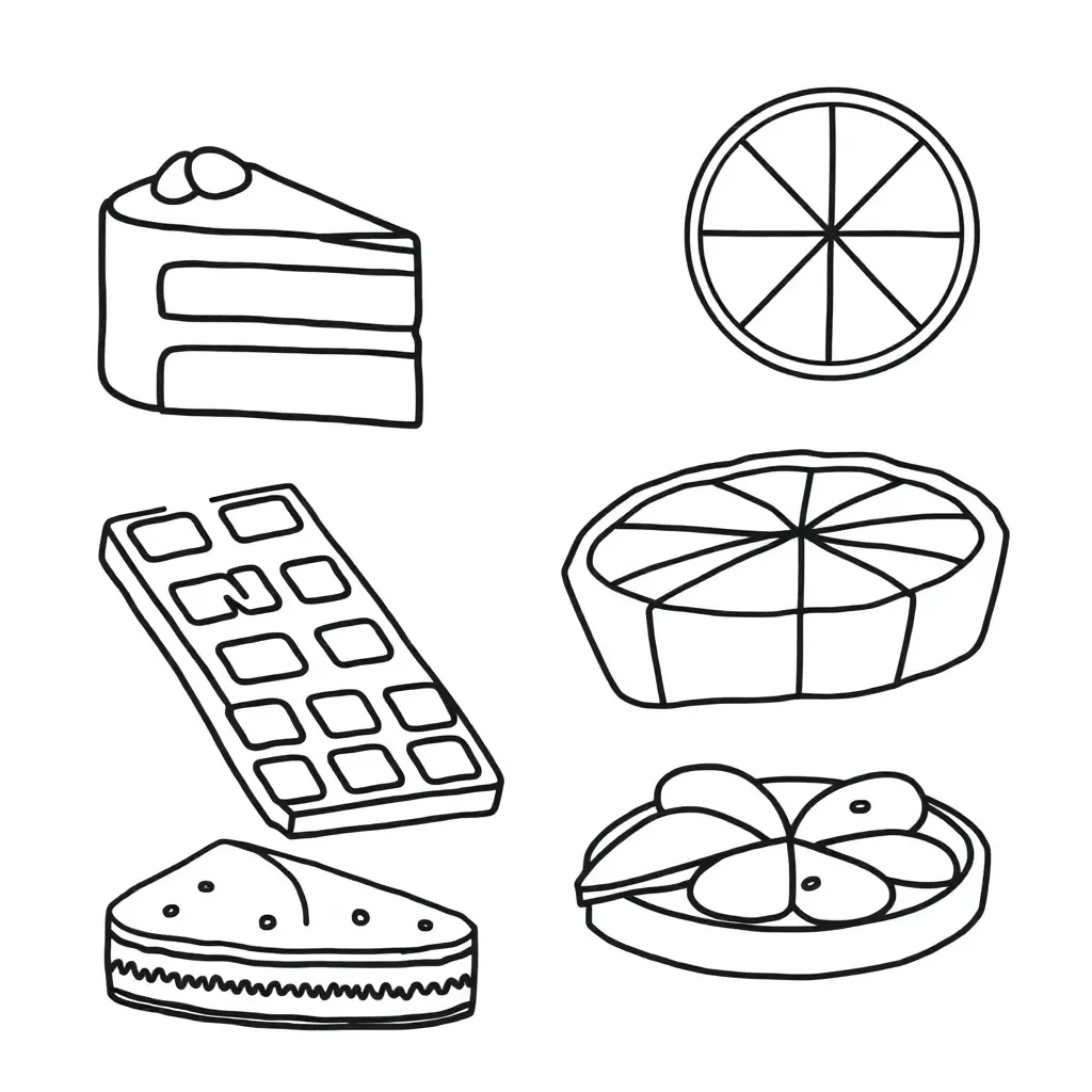 Fraction circles and bars illustration