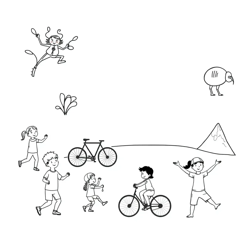 Children participating in athletics activities