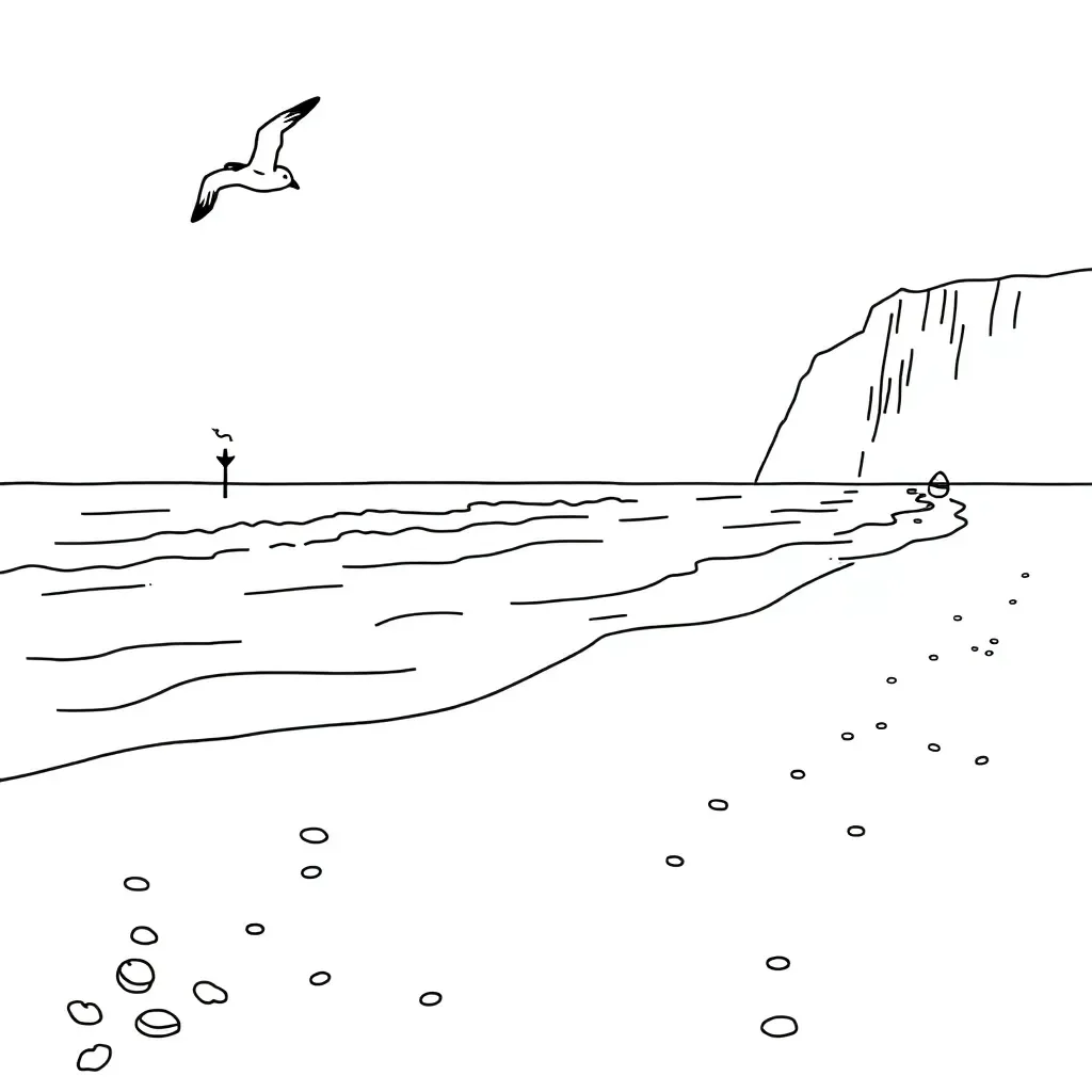 Waves moving along a coastline