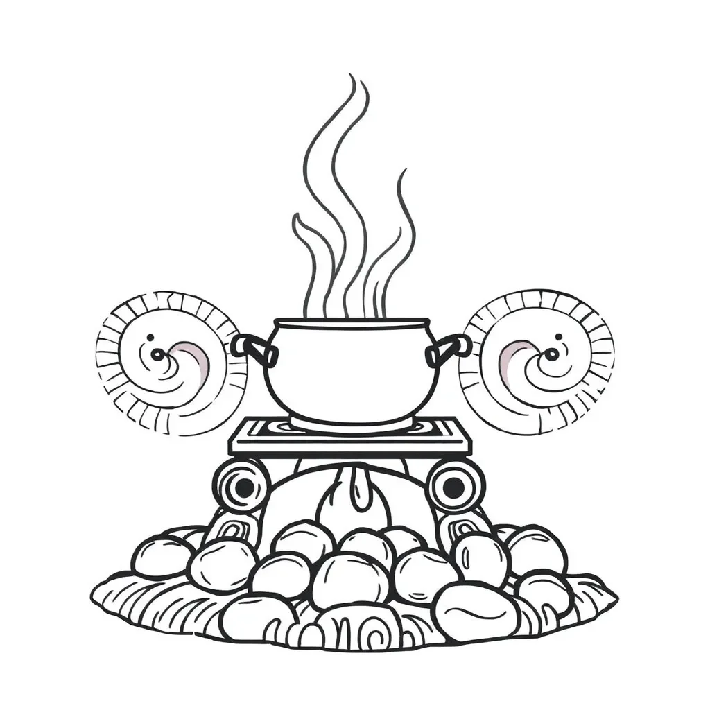 Vegetables being boiled and steamed