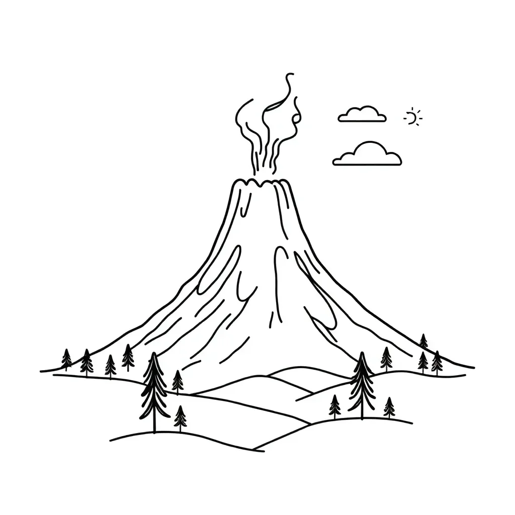 Volcano eruption illustration