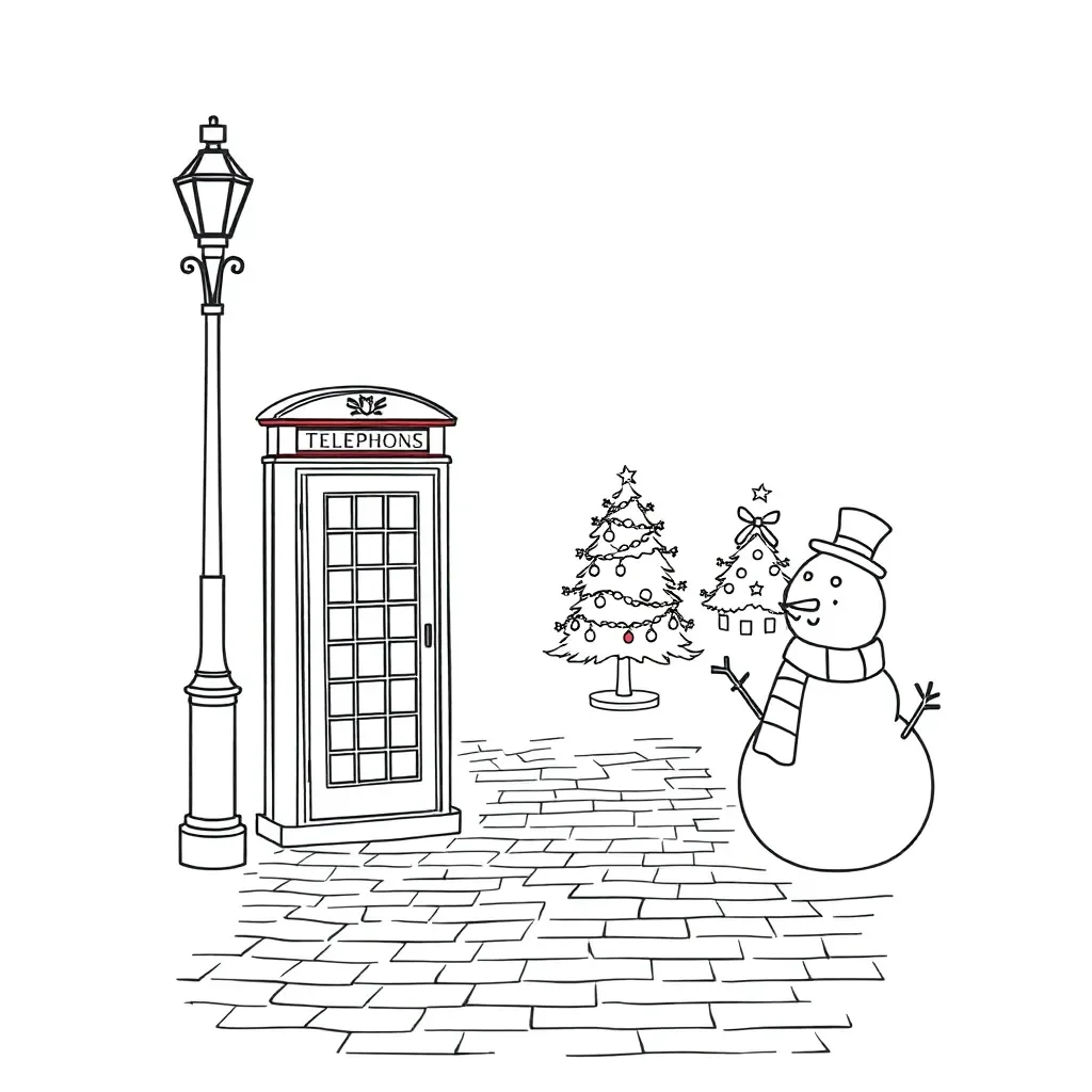 Victorian Christmas scene with Scrooge