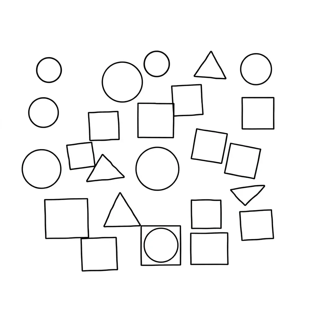 Various geometric shapes for sorting