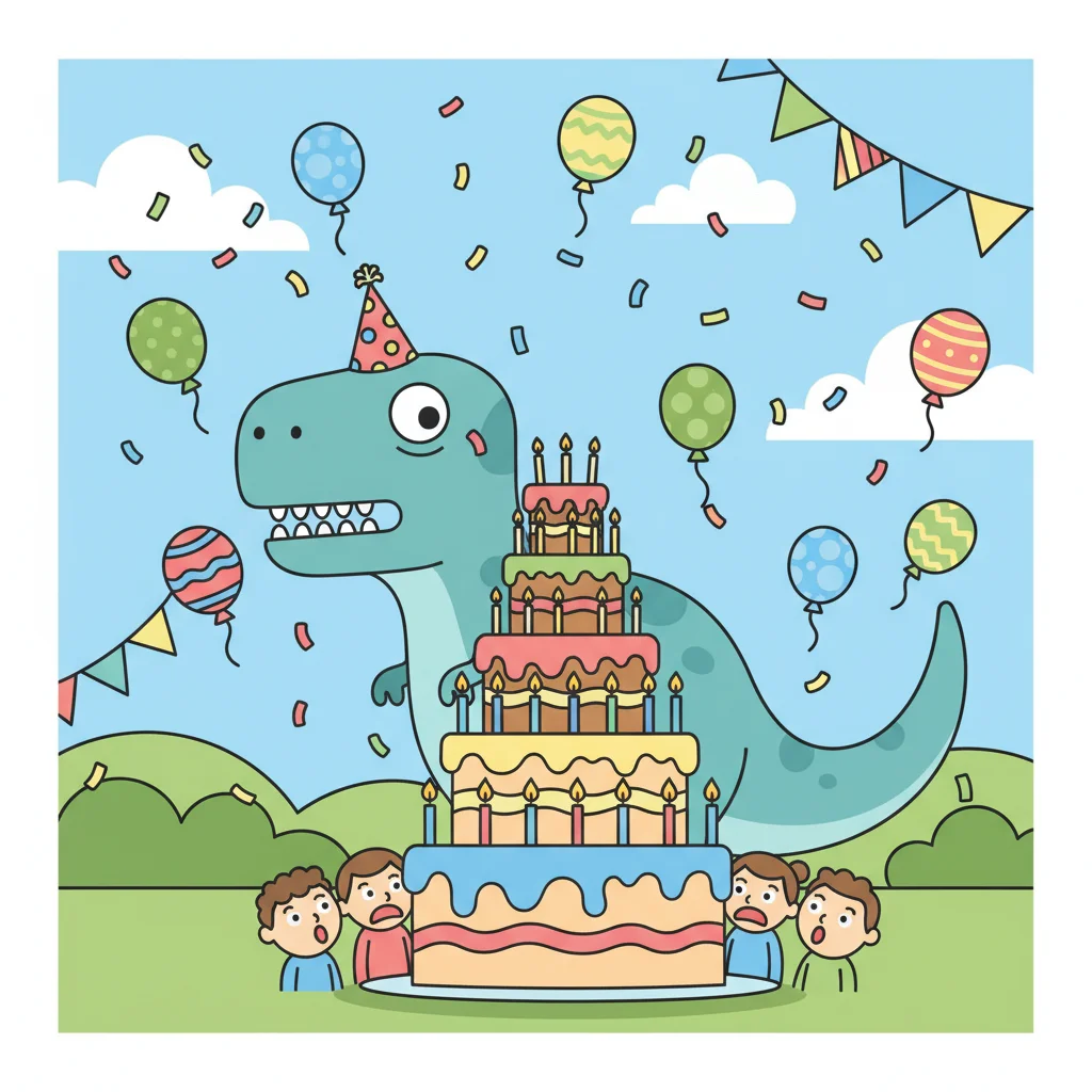 Dinosaur Crashes Birthday Party Drama