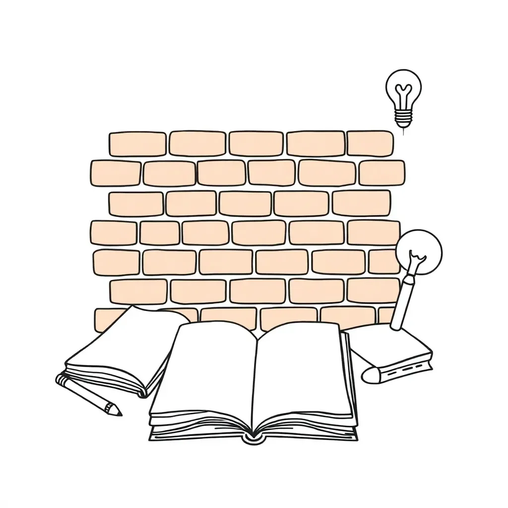 Brick and mortar building illustration