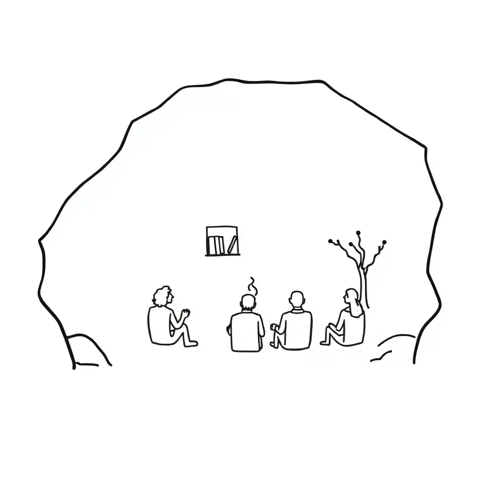 Cave allegory and book illustration