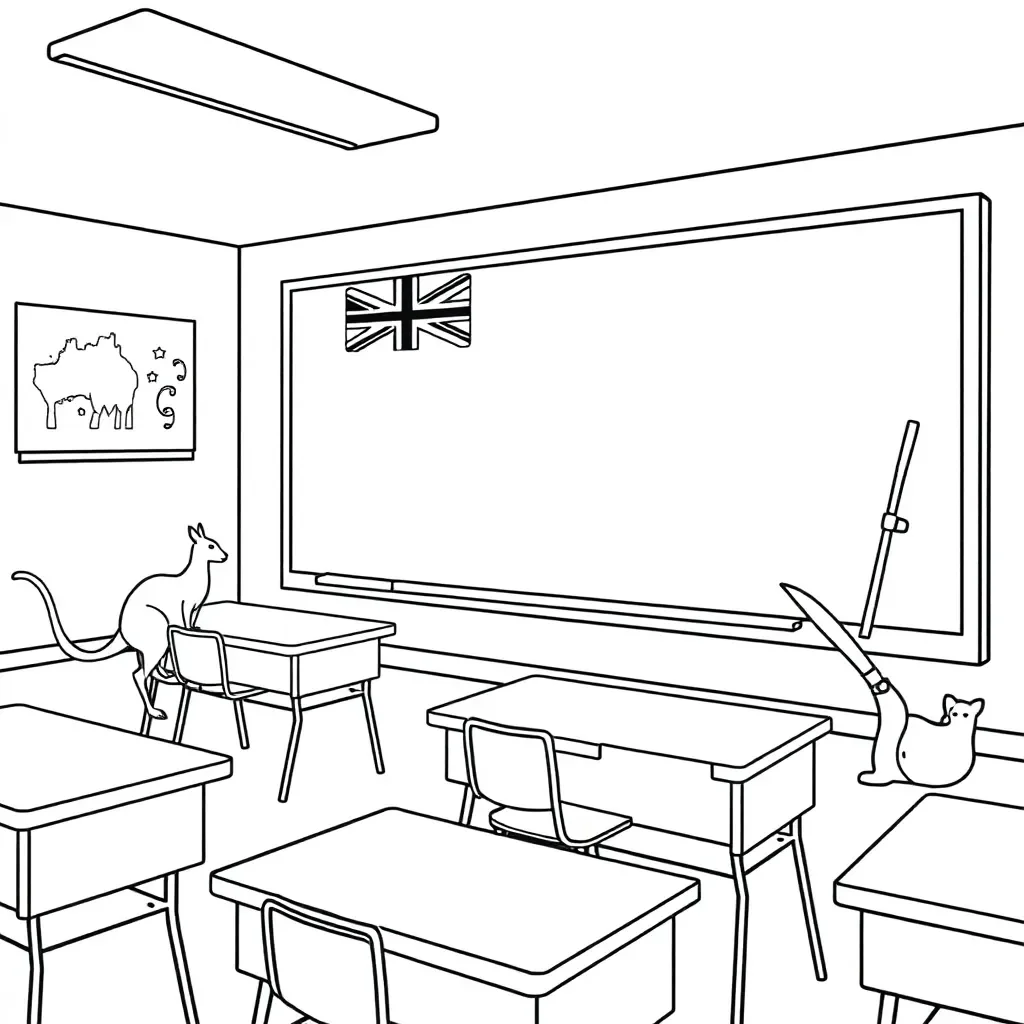 School building illustration