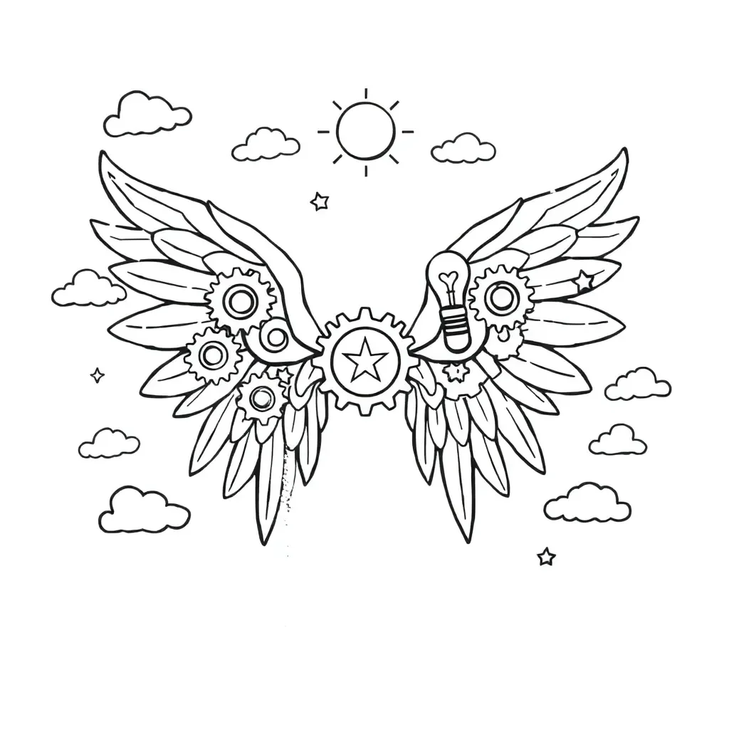 Wright Brothers airplane illustration
