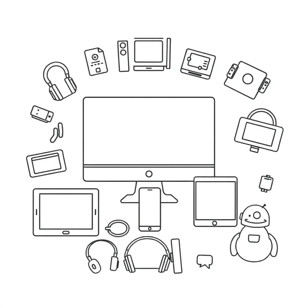 Technology devices illustration