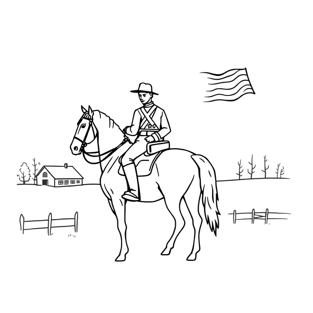 Union soldier on horseback illustration